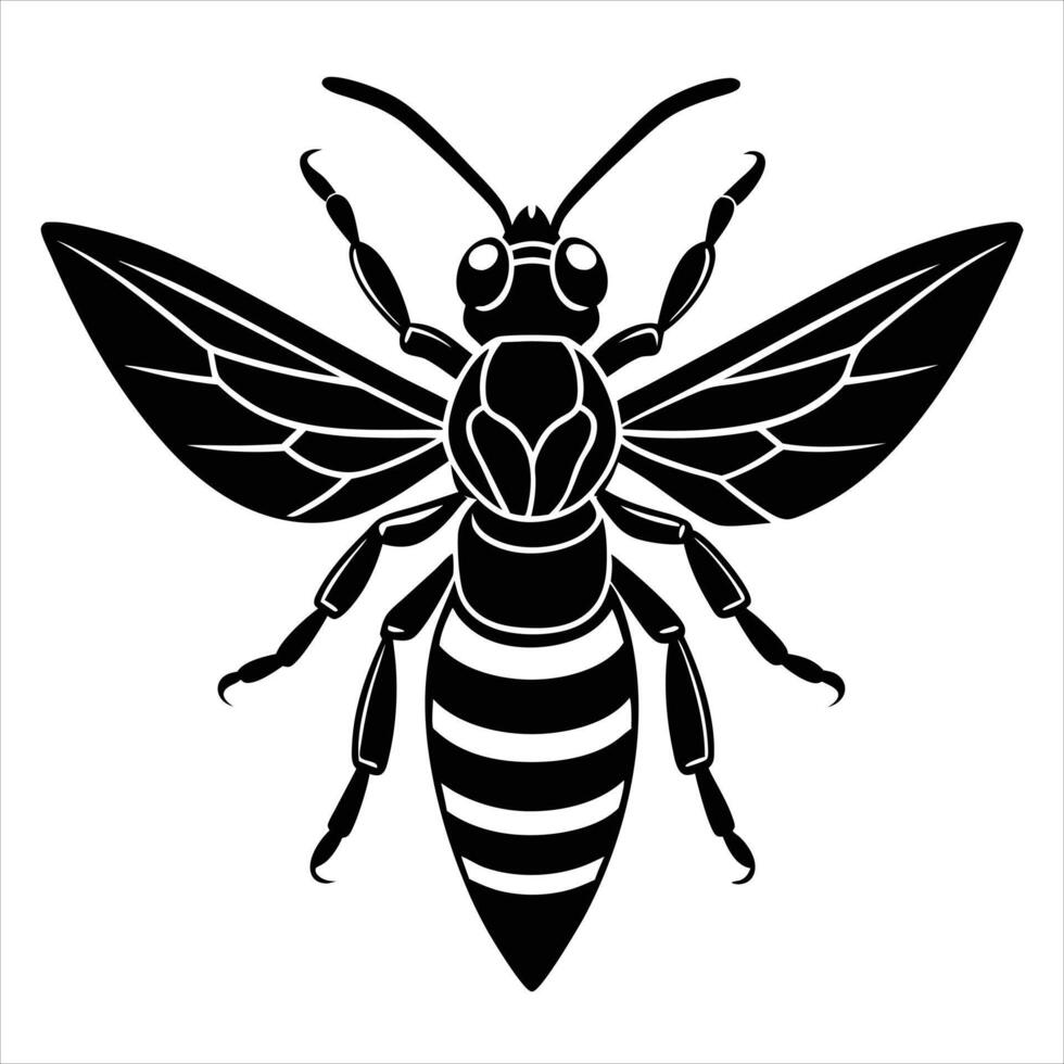 File Hornet Silhouette with white background vector