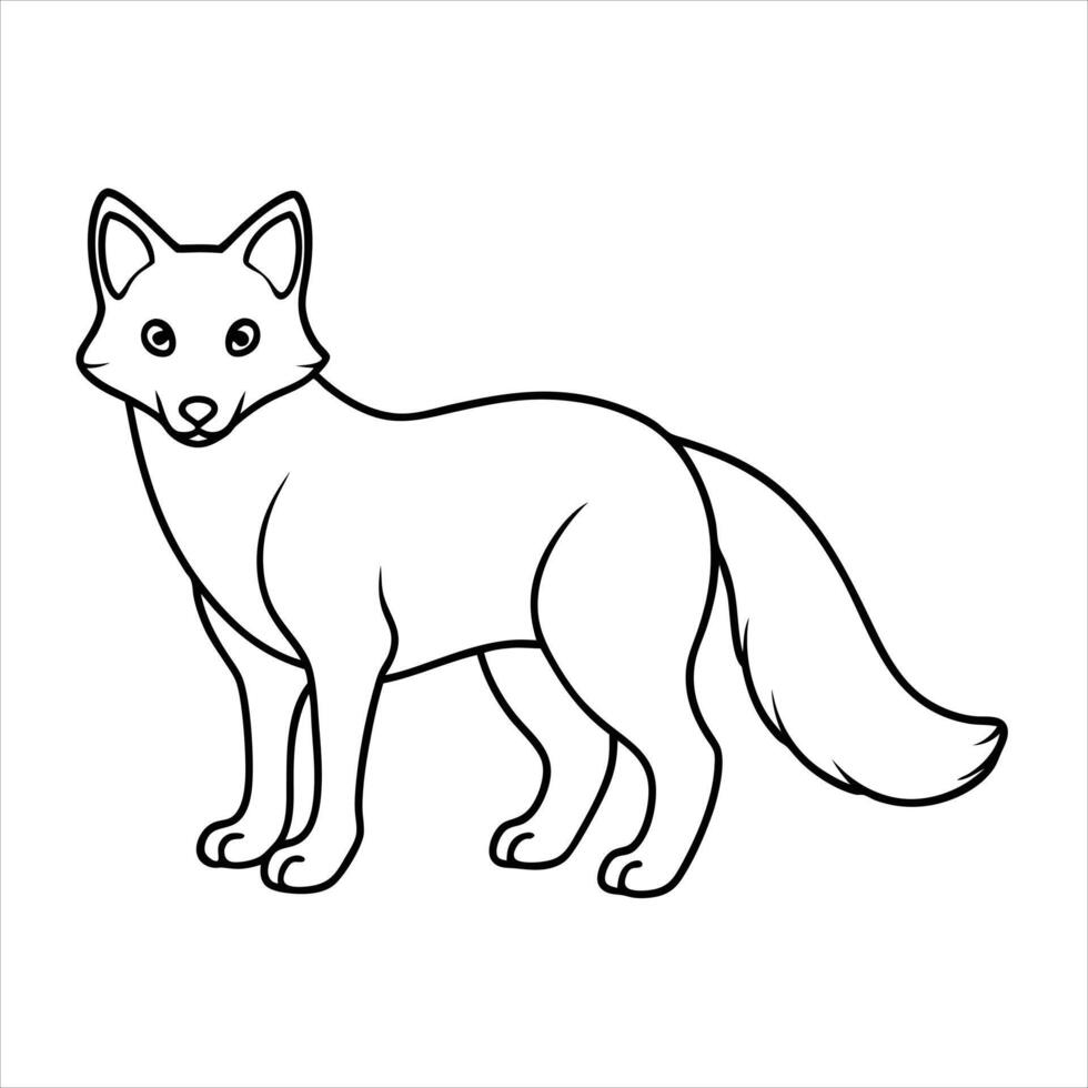 Arctic fox line art vector