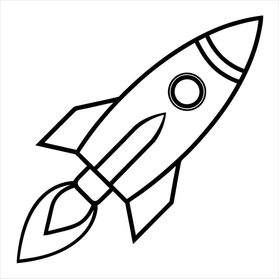 Rocket Icon Modern and Minimalist Space-Themed Design vector