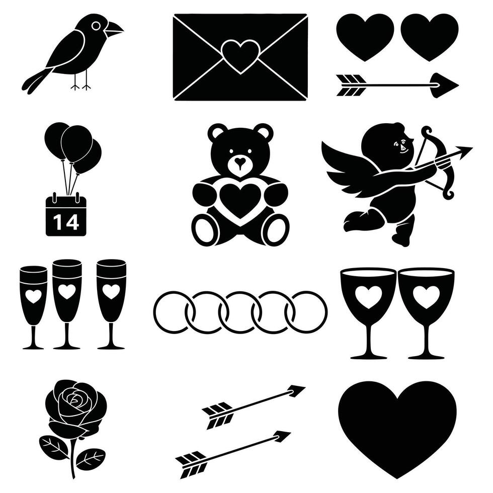 Valentine Elements Collection vector