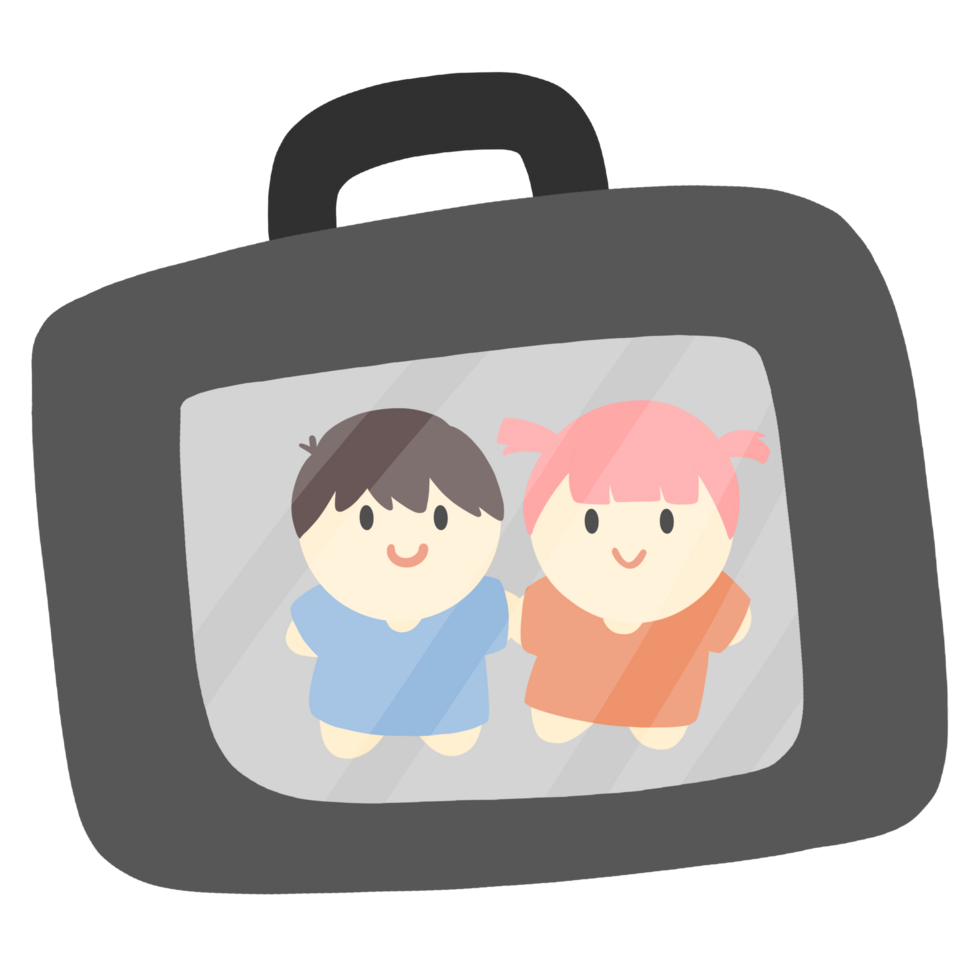 Handbag carries a doll inside png