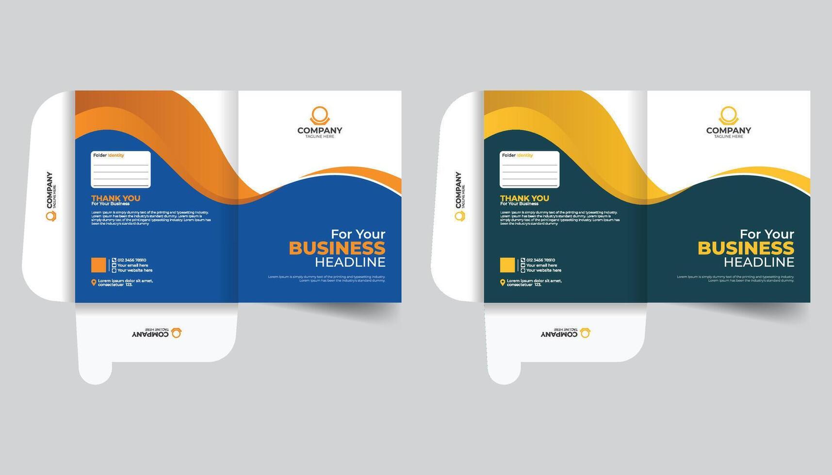 Abstract and creative colorful custom file folder design template for your business vector