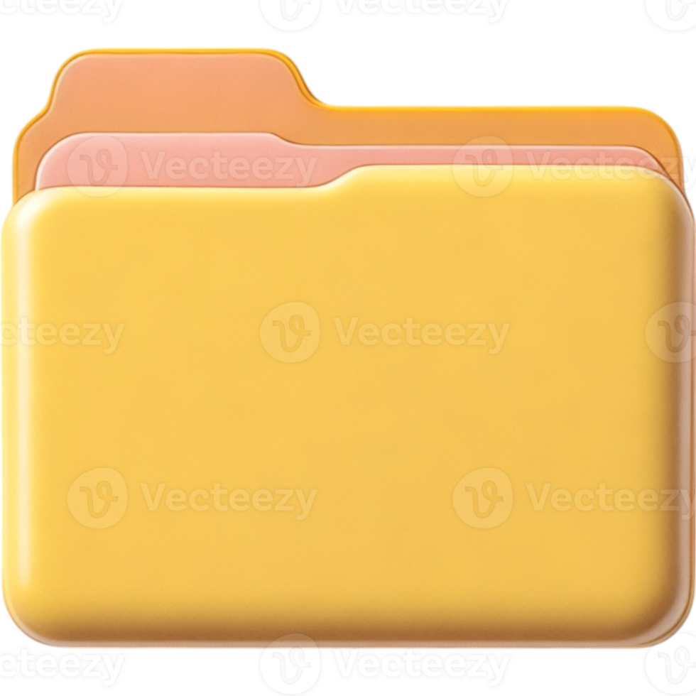 Yellow File Folder with Rounded Corners png