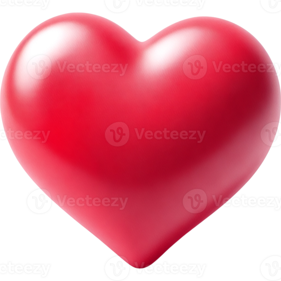 Realistic Red Heart with Subtle Highlights png