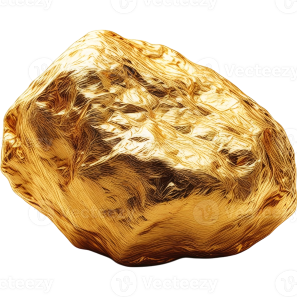 Luminous Gold Nugget with Irregular Shape png