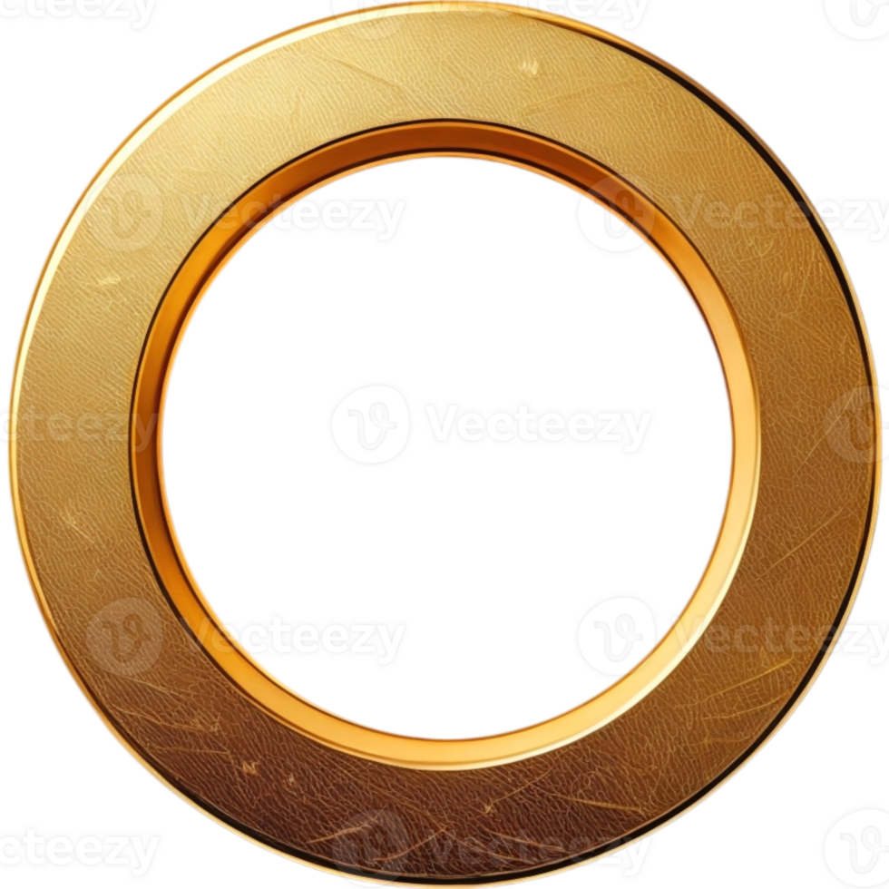 brillante oro anillo con circular forma png