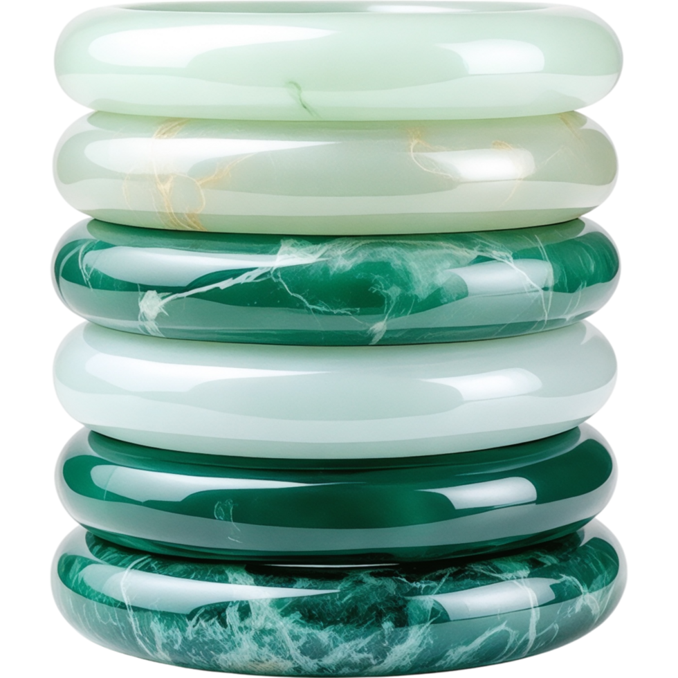 Stack of green jade bangles png