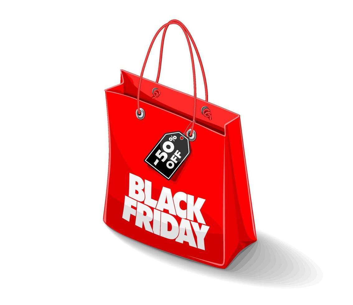 black friday shoping bag vector