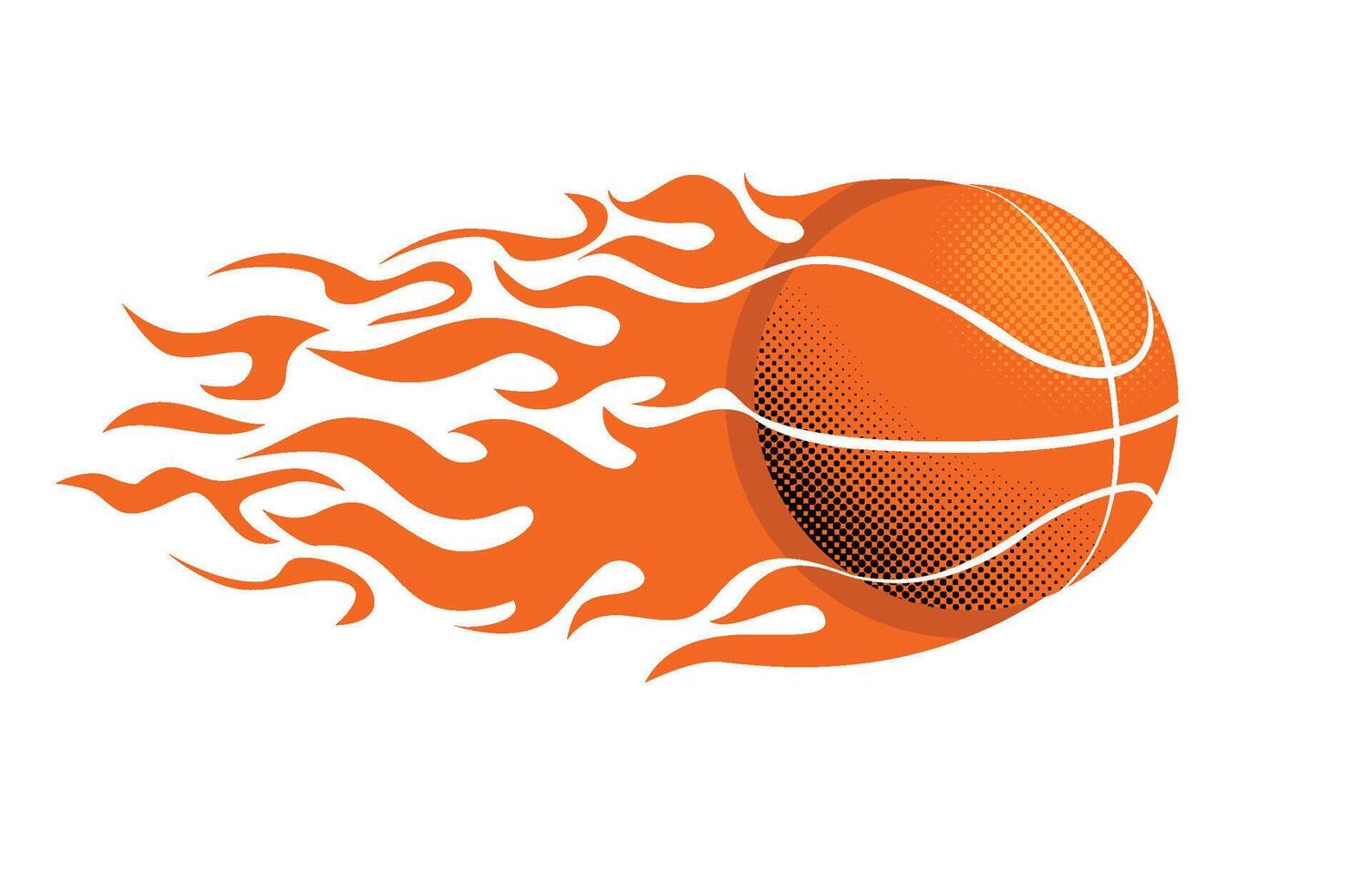 basketball ball in flame logo vector
