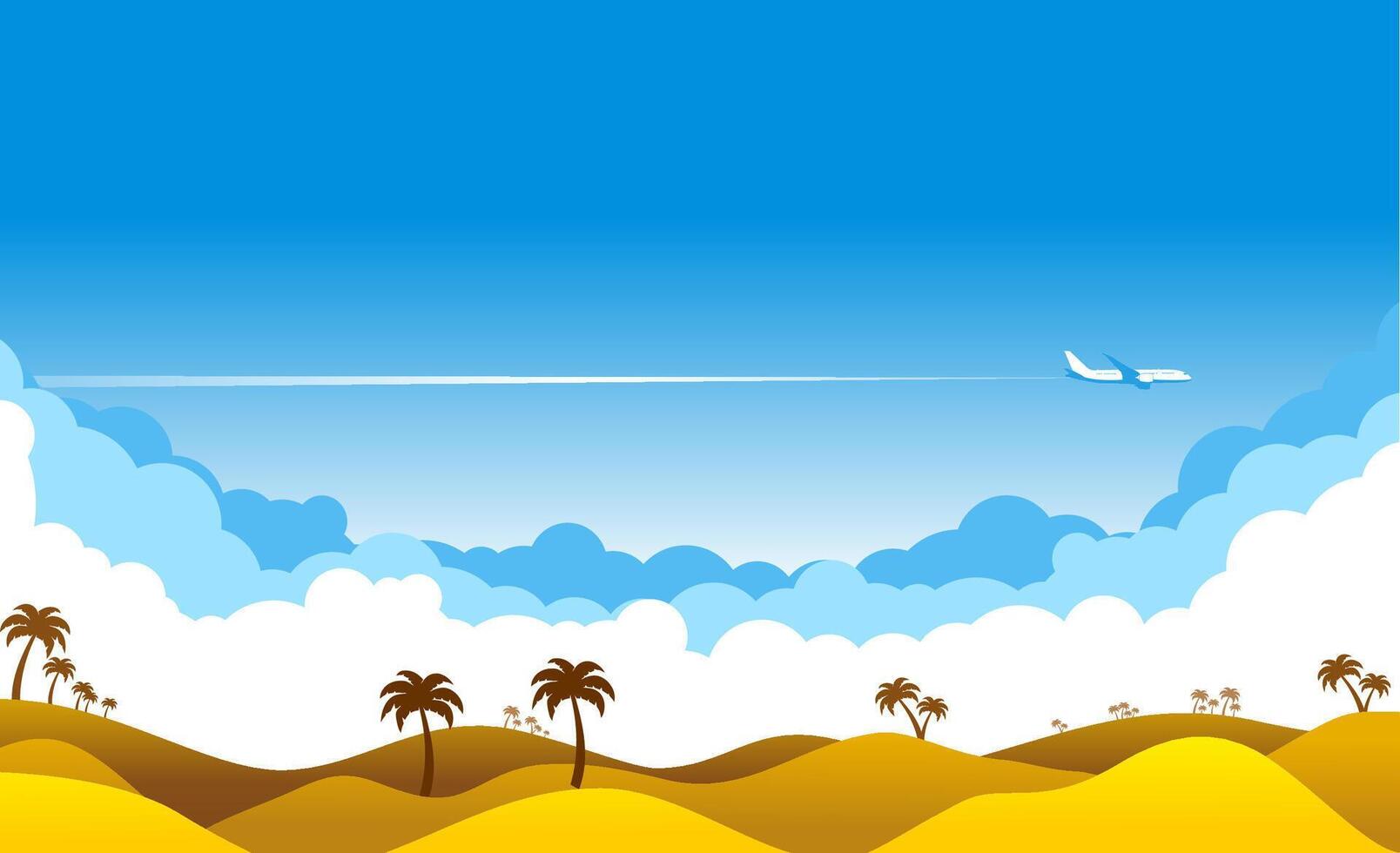 Blue sky over sand desert vector