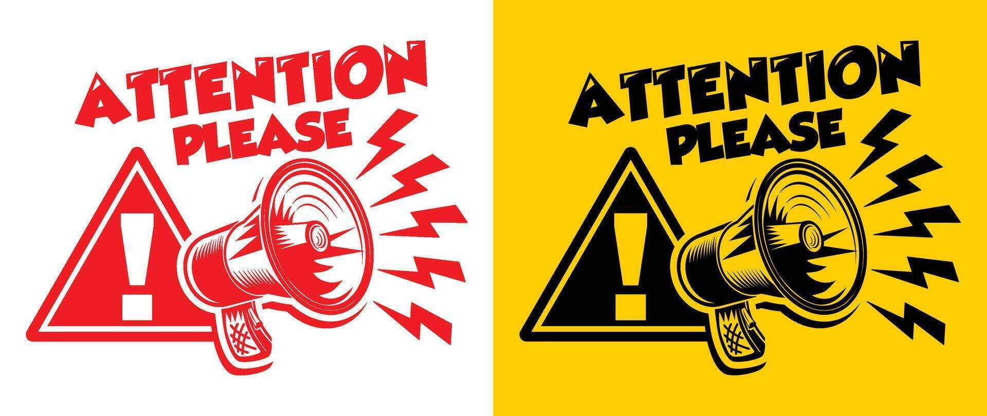 attention please important notice roud sign vector
