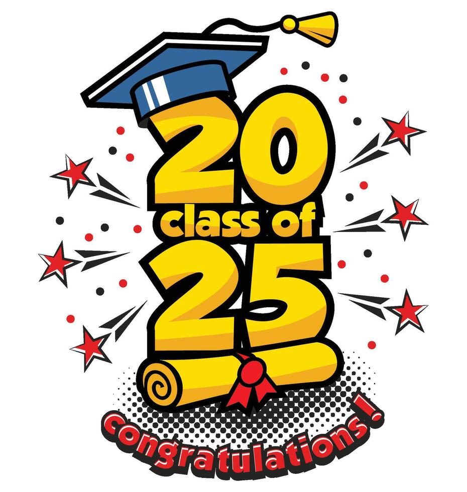 2025 class graduate header. vector