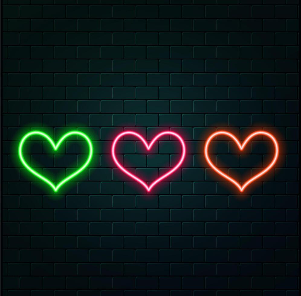 Bright heart. Neon sign. Retro neon heart sign on purple background. Design element for Happy Valentines Day. illustration vector