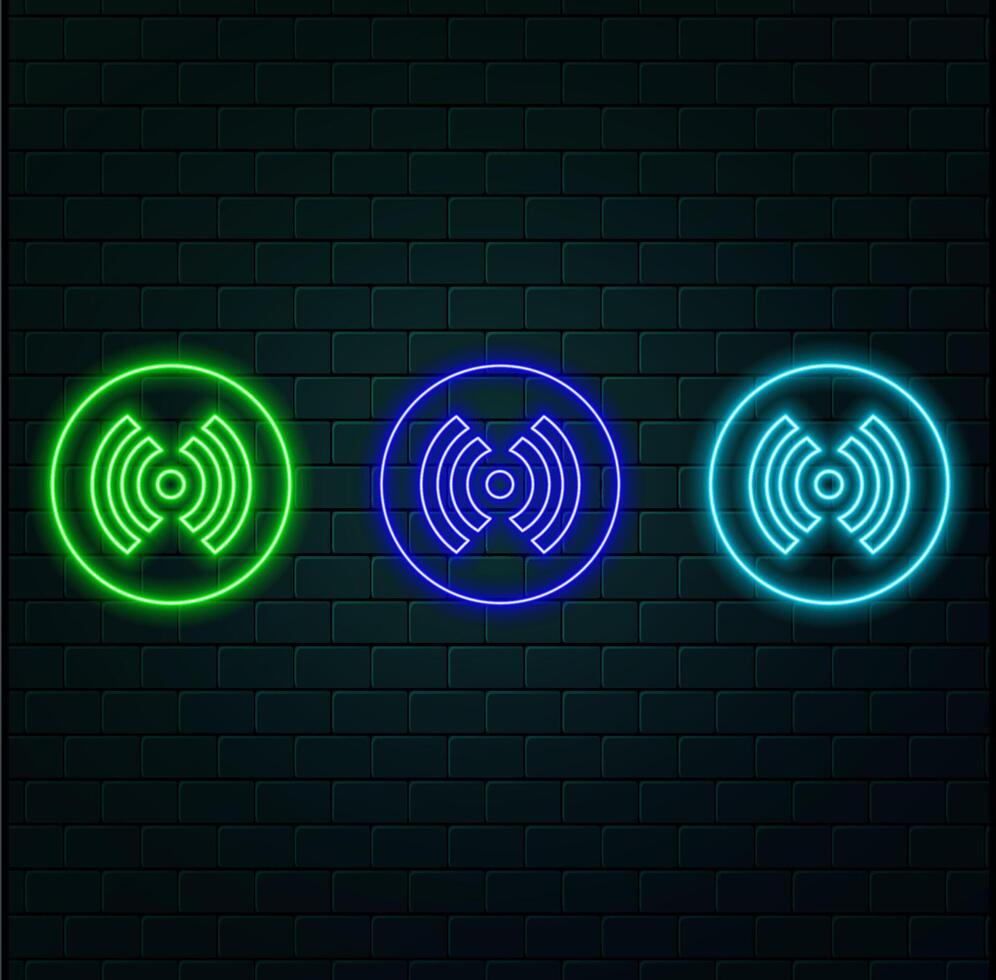 Free Wi-Fi Neon Signs Style Text . neon vector