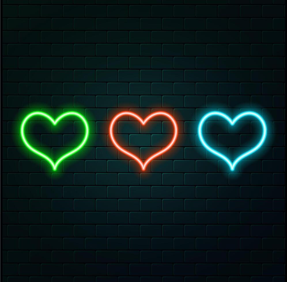 Bright heart. Neon sign. Retro neon heart sign on purple background. Design element for Happy Valentines Day. Ready for your design, greeting card, banner. illustration vector