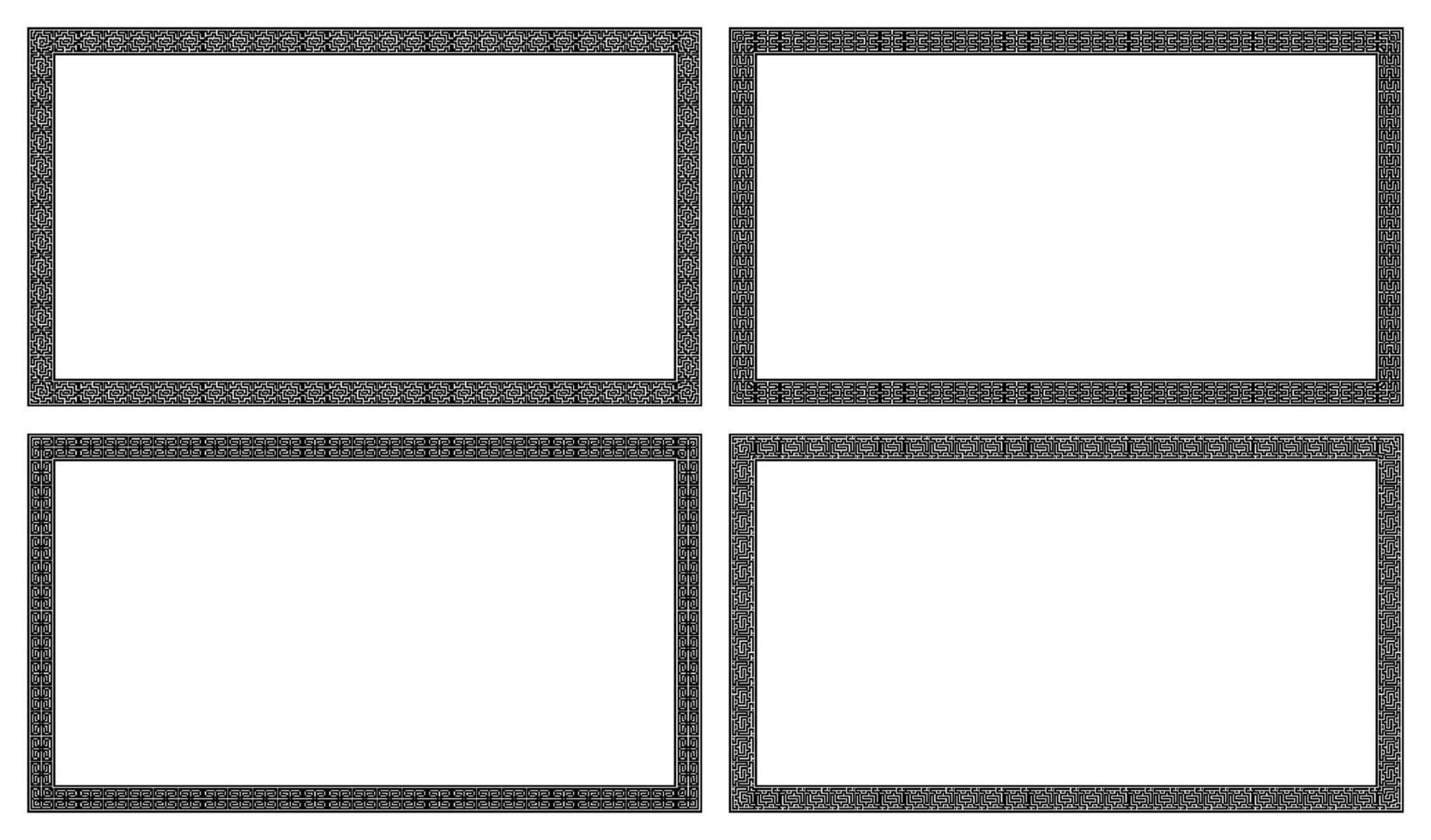 Geometric horizontal border seamless pattern frame collection vector