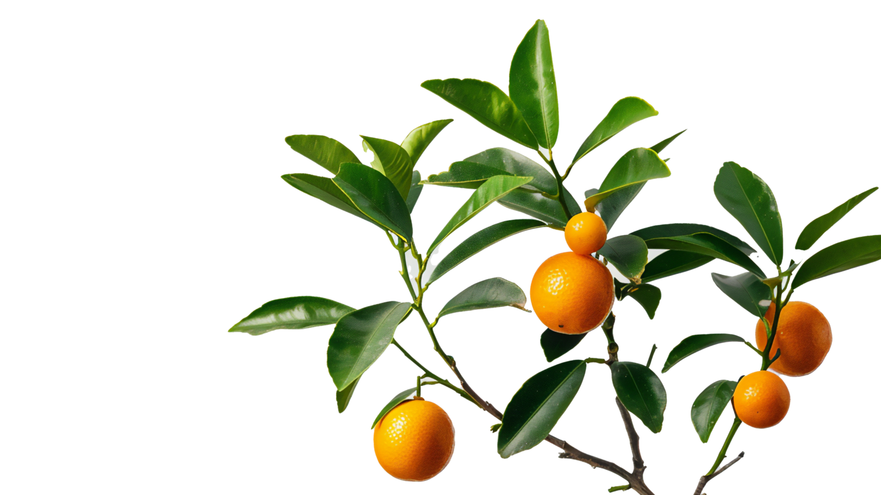 A branch of orange fruit with leaves on it png