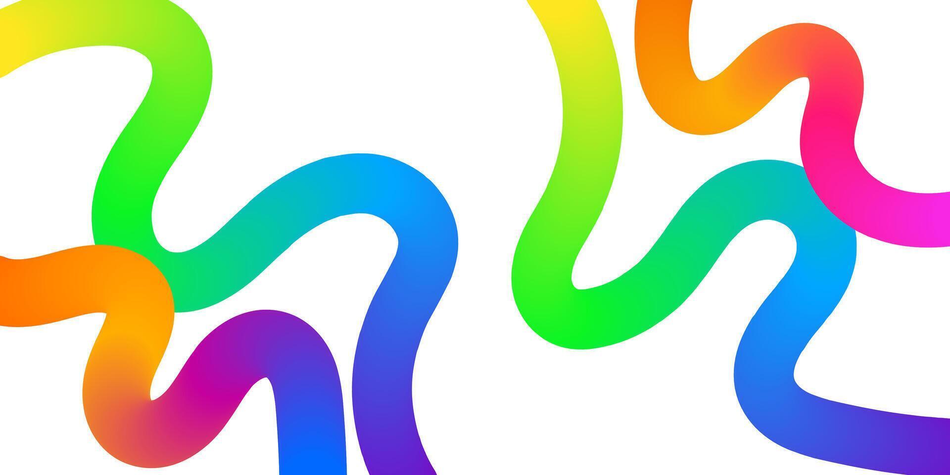 Colorful, dynamic, abstract background featuring interwoven rainbow gradient curves. Modern, creative design template with Creative Design text. vector