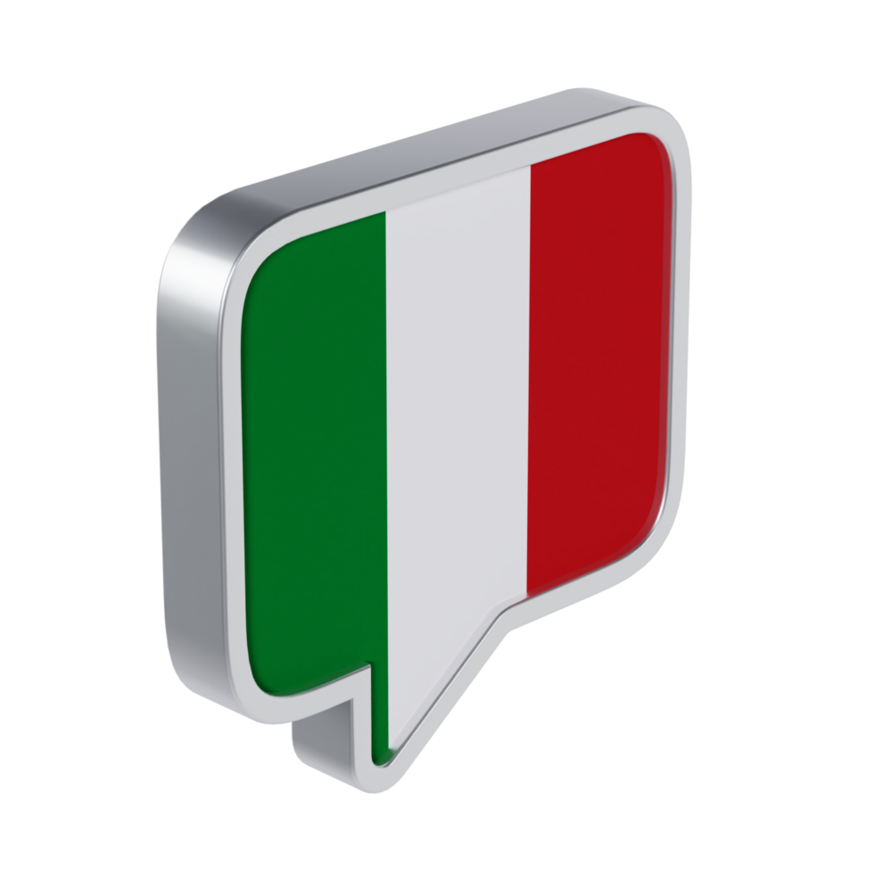 Italian Language 3D Icon - Medium High View at 45 Degrees png