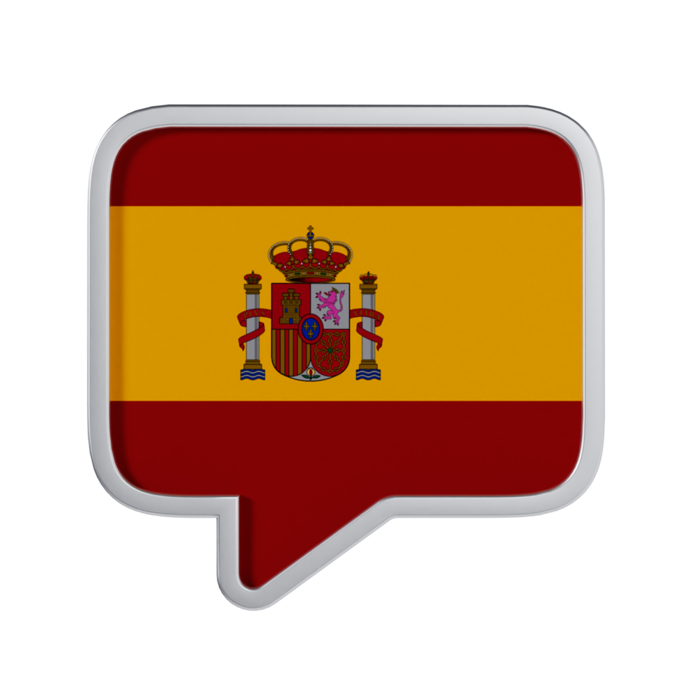 Spanish Language 3D Icon - Medium View at Side Angle 90 Degrees png