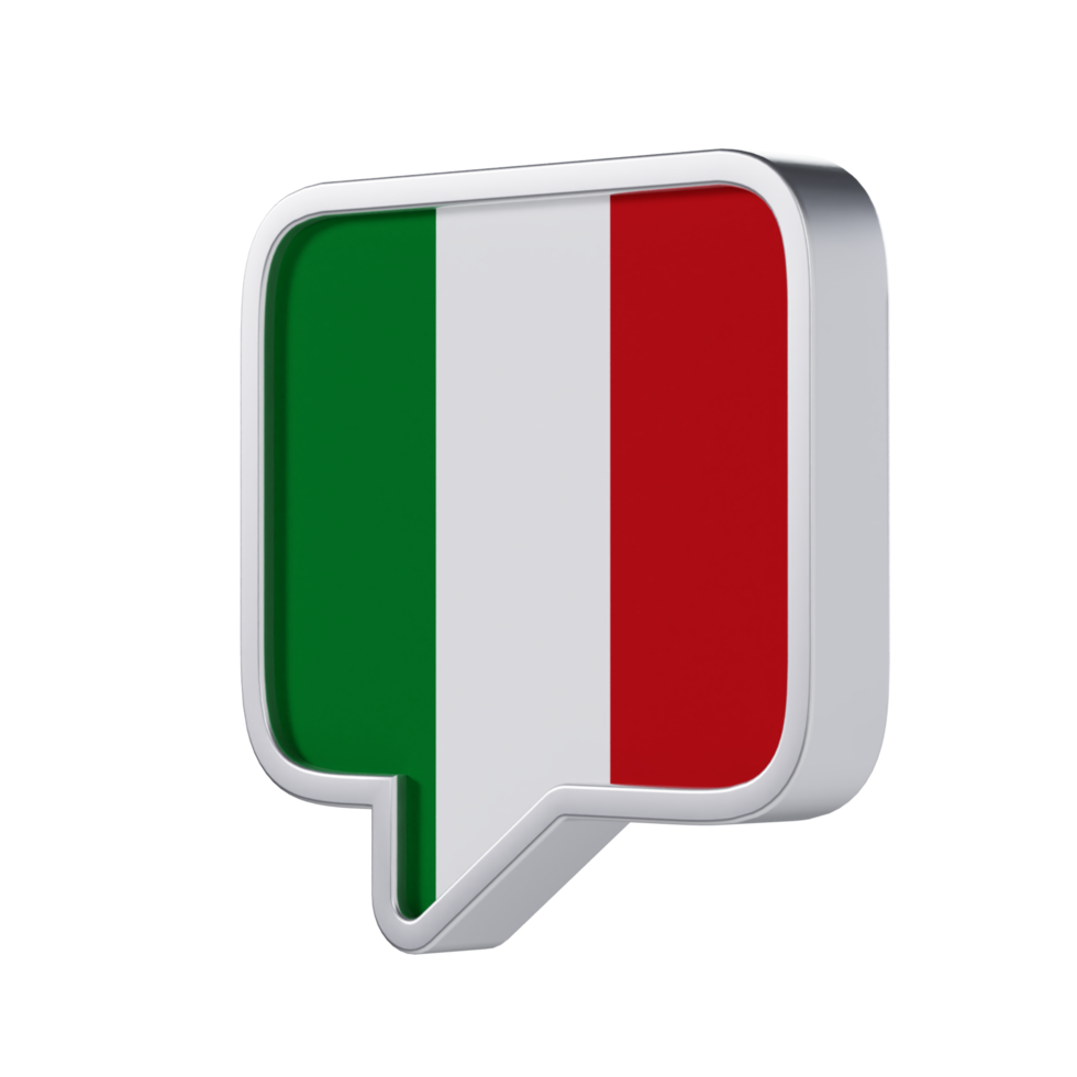 Italian Language 3D Icon - Medium View at 135 Degrees png