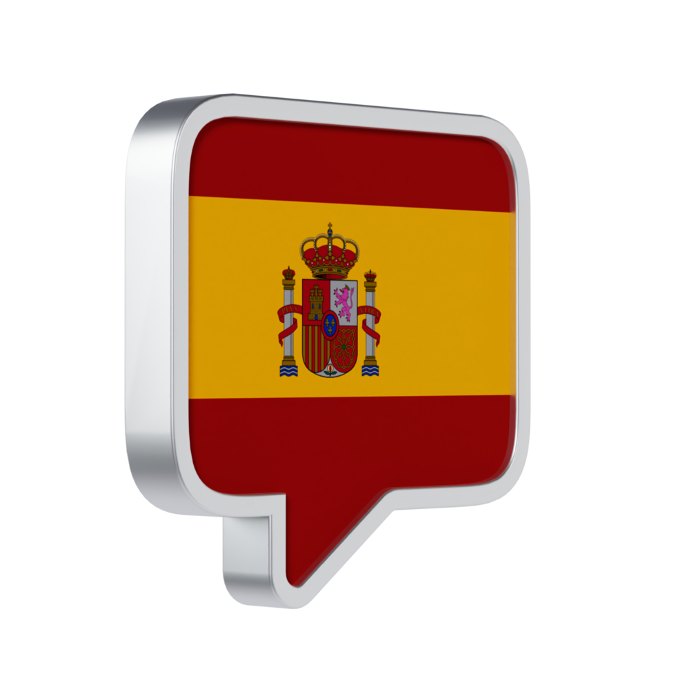 Spanish Language 3D Icon - Medium View at 45 Degrees png