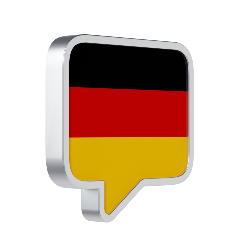 German Language 3D Icon - Medium View at 45 Degrees png
