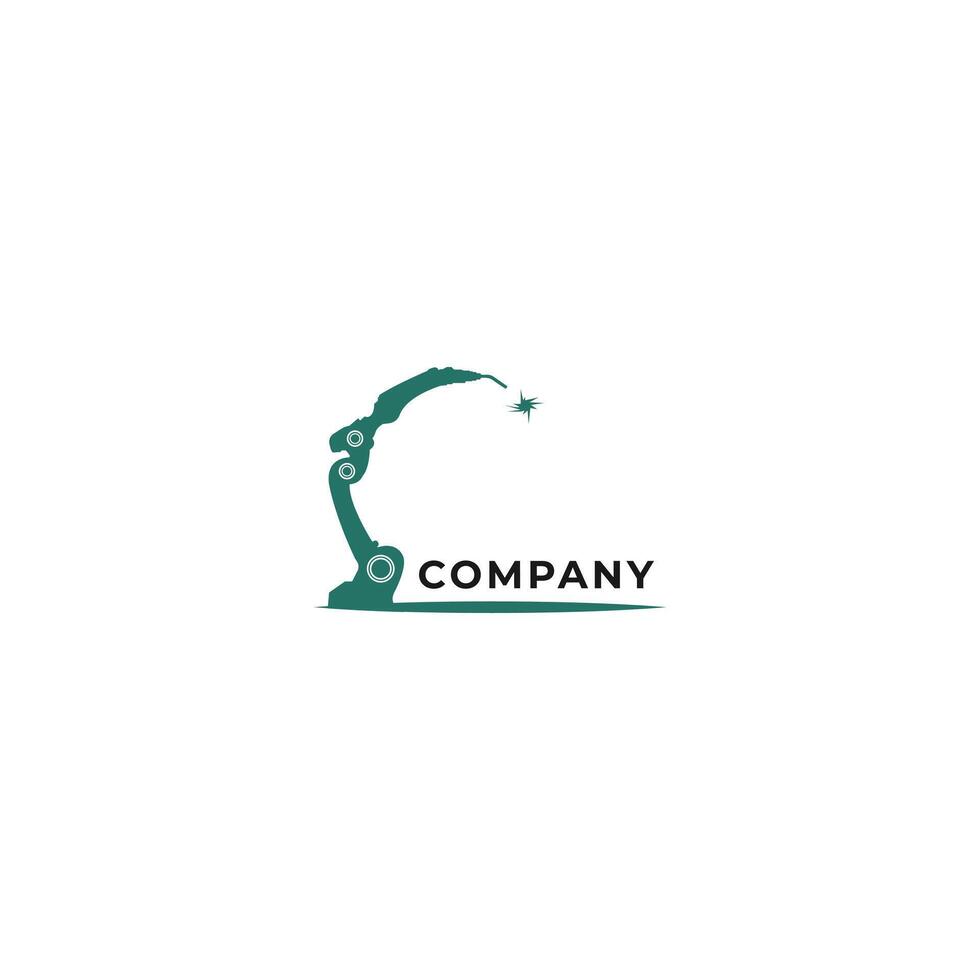 welding robot logo design template vector