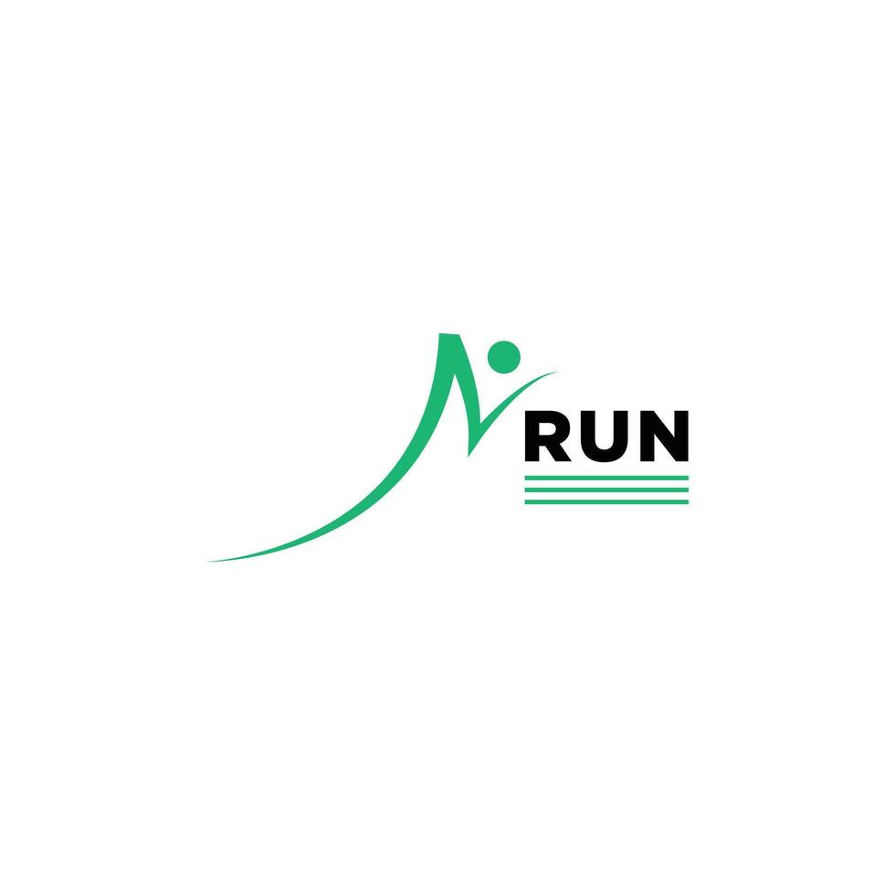 run logo template design J and V vector