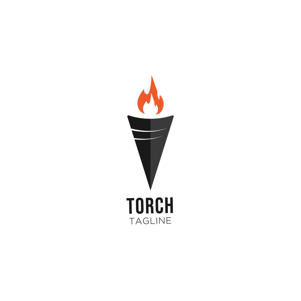 Torch fire logo design vector