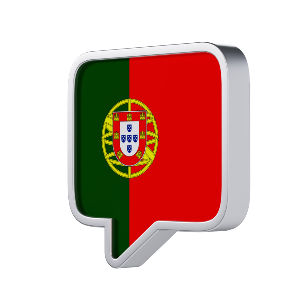 Portuguese Language 3D Icon - Medium View at 135 Degrees png