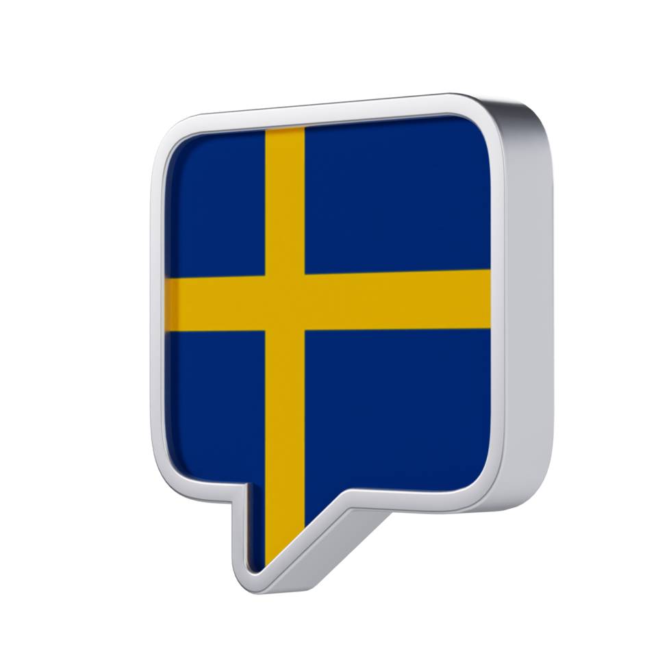 Swedish Language 3D Icon - Medium View at 135 Degrees png