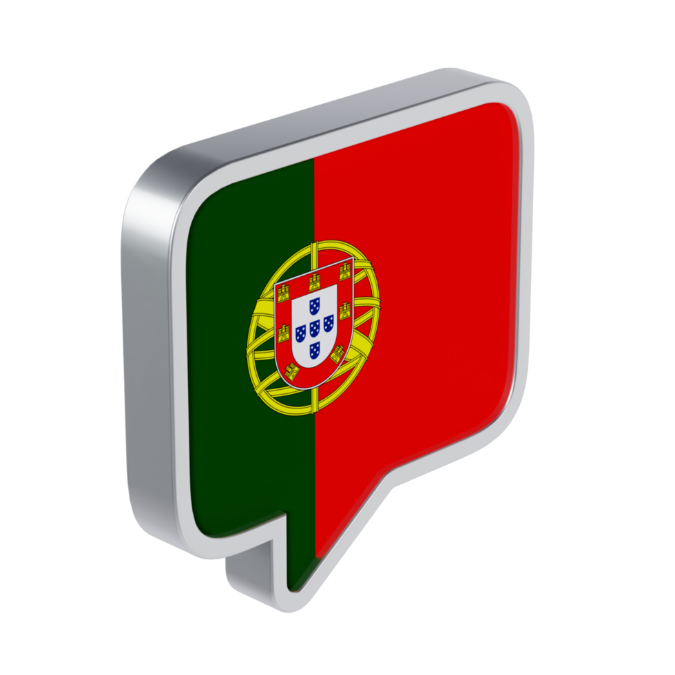 Portuguese Language 3D Icon - Medium High View at 45 Degrees png