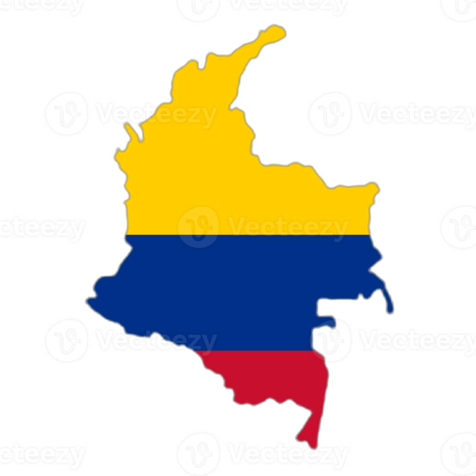 Colombia flag on the map png