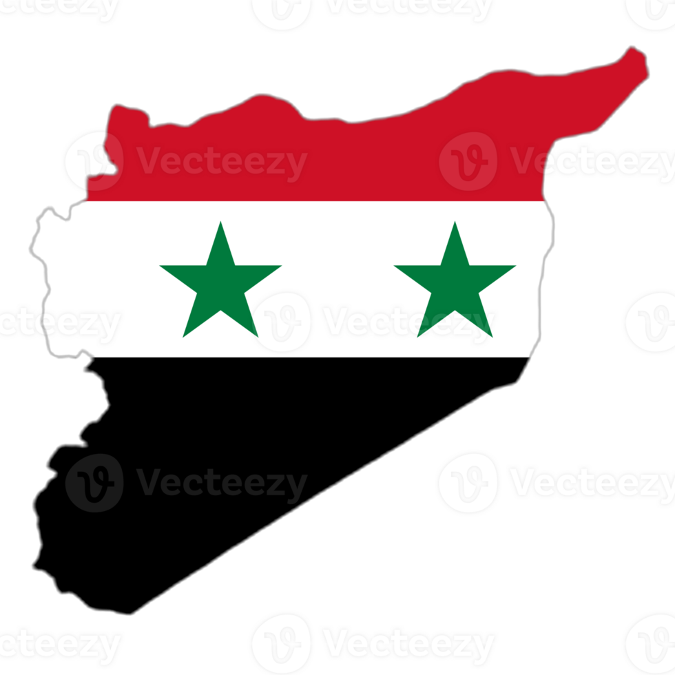 Syria flag on the map png