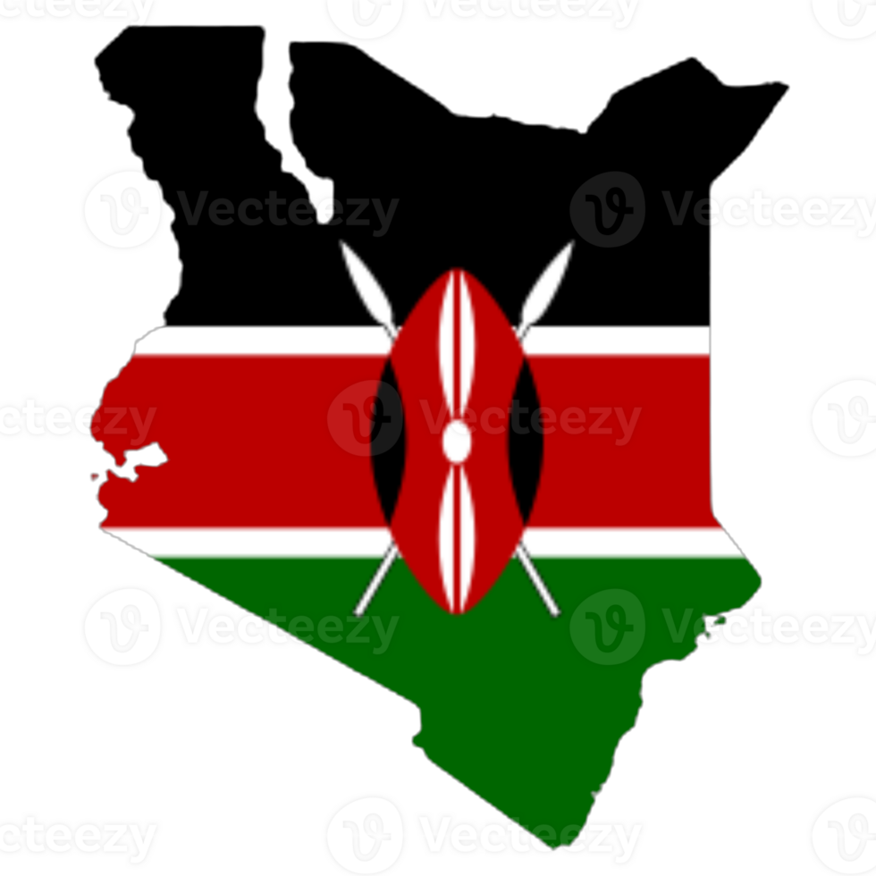 Kenya flag on the map png