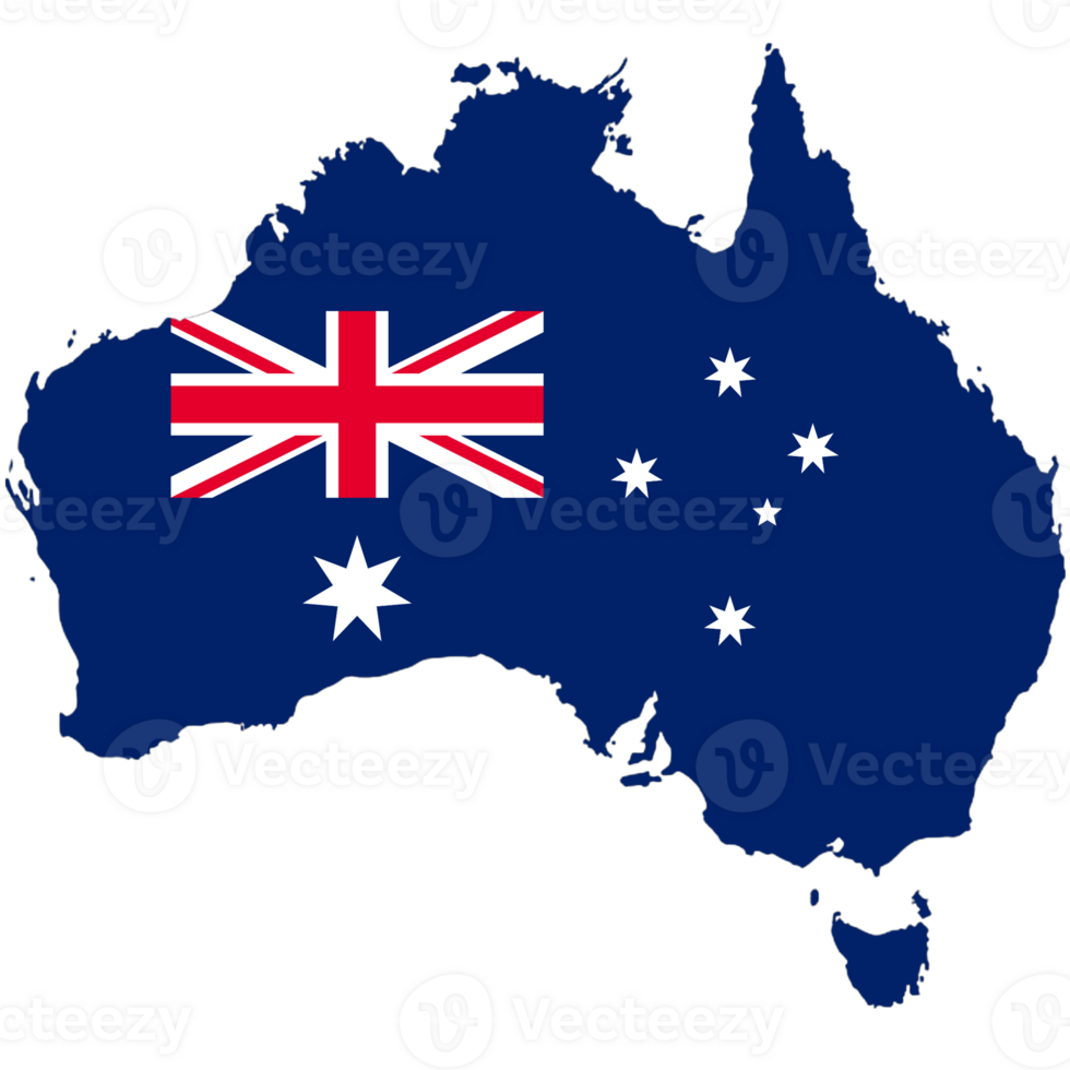 Australia flag on the map png