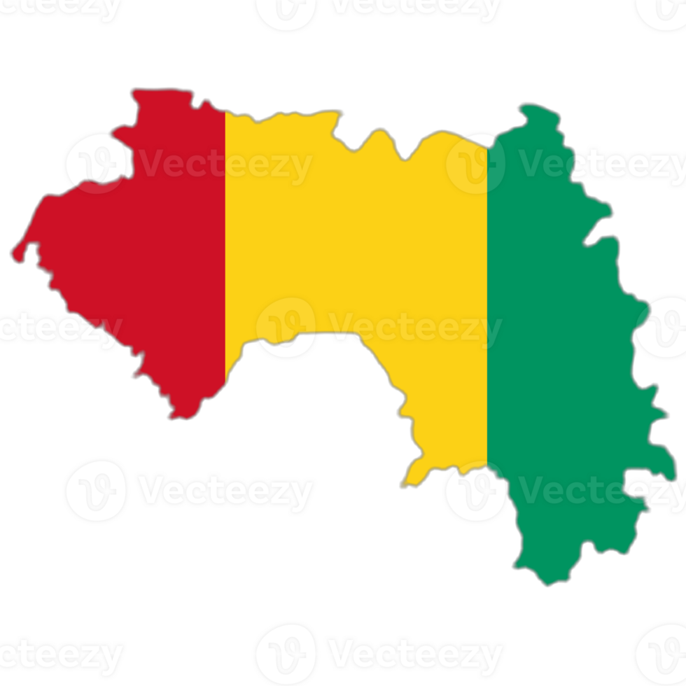 Guinea flag on the map png