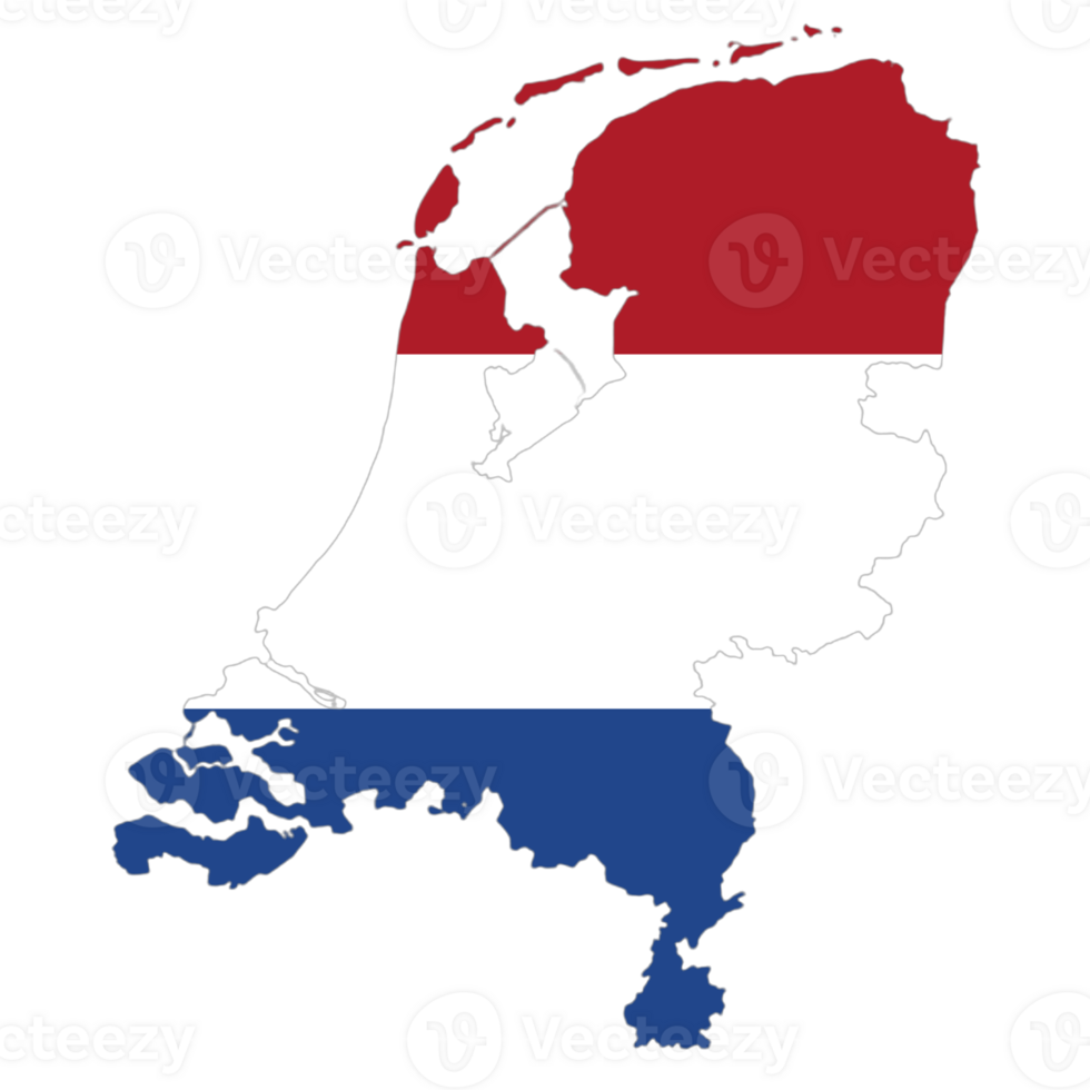 Netherlands flag on the map png