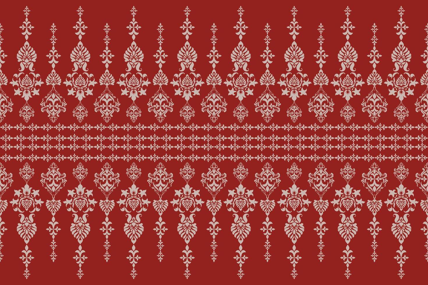 Ikat embroidery on the fabric in Indonesia, India and Asian countries.geometric ethnic oriental seamless pattern.Aztec style. illustration. design for texture, fabric,clothing,wrapping,carpet. vector
