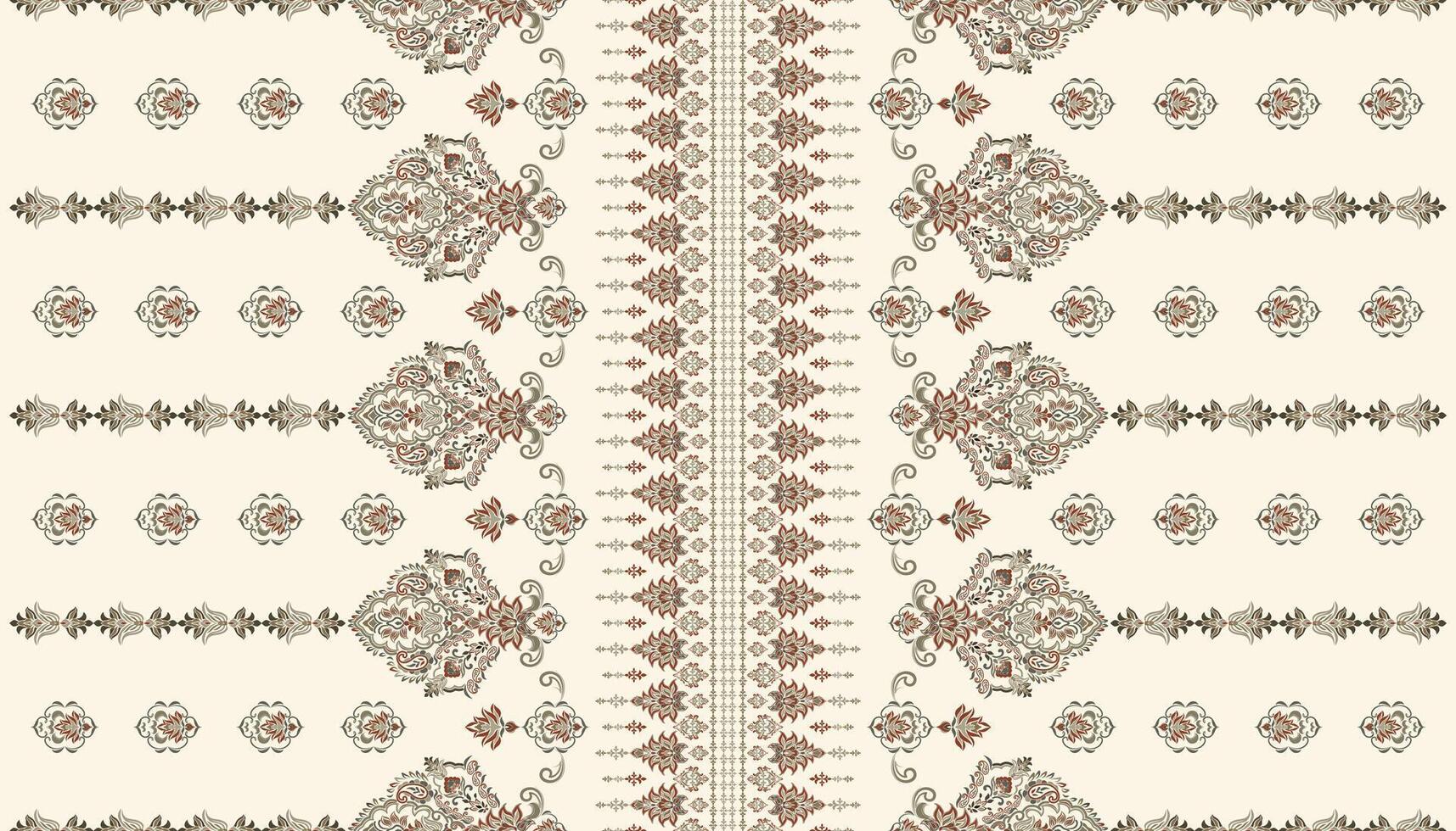 Seamless damask pattern with a classic floral design.African embroidery patterns, paisley, boho, floral ikat, ethnic floral designs, ikat sari, ikat patterns and ethnic patterns. vector