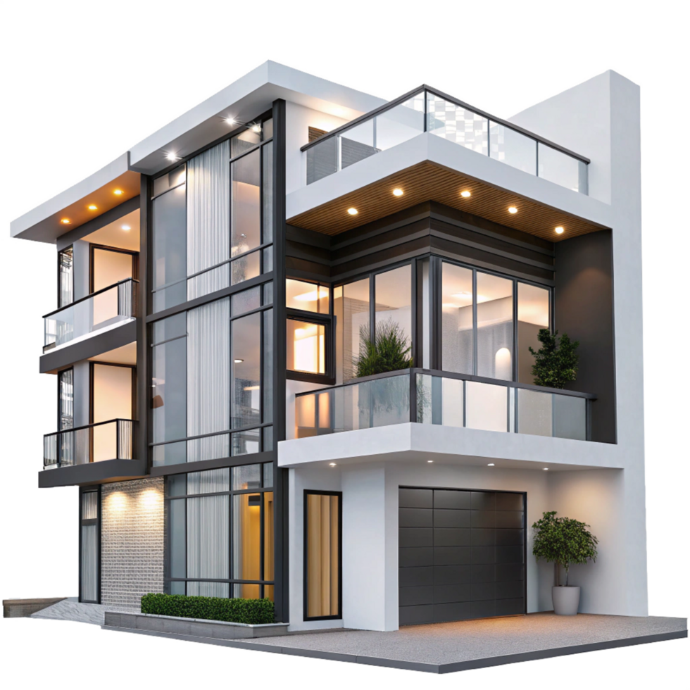 Stylish Modern Villa with Rooftop Garden png