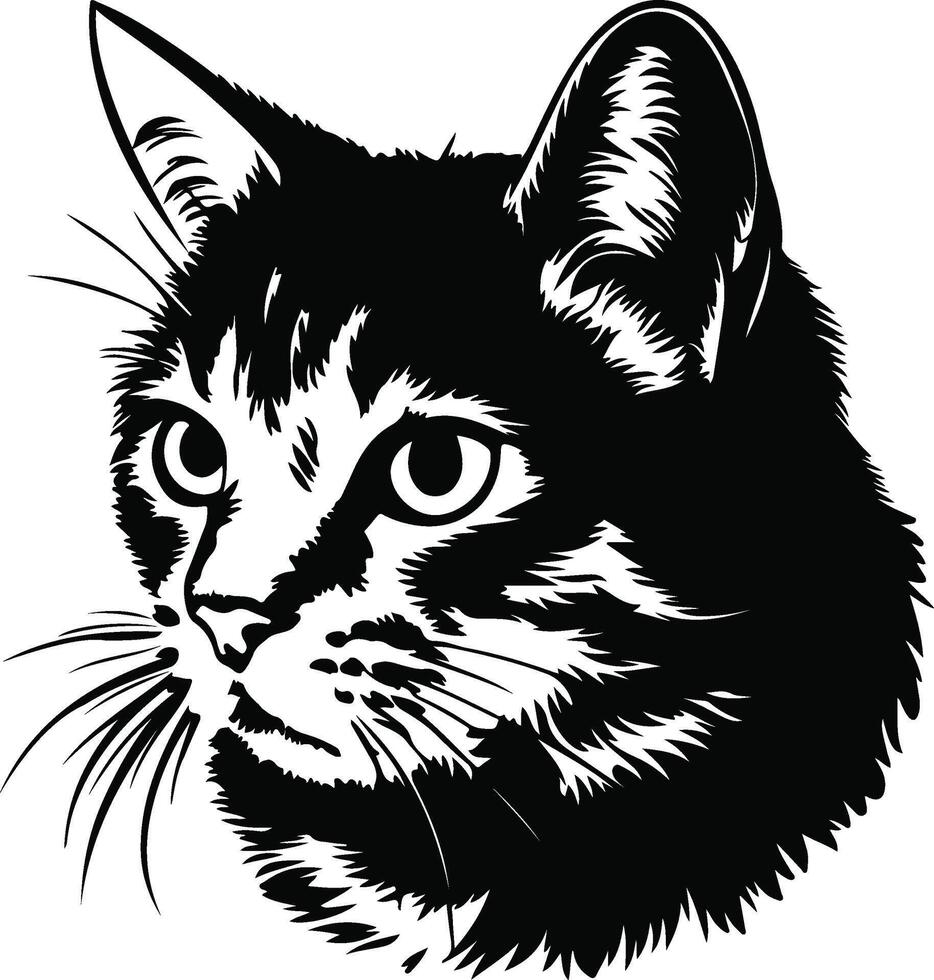 Graceful Cat Silhouette Artwork vector