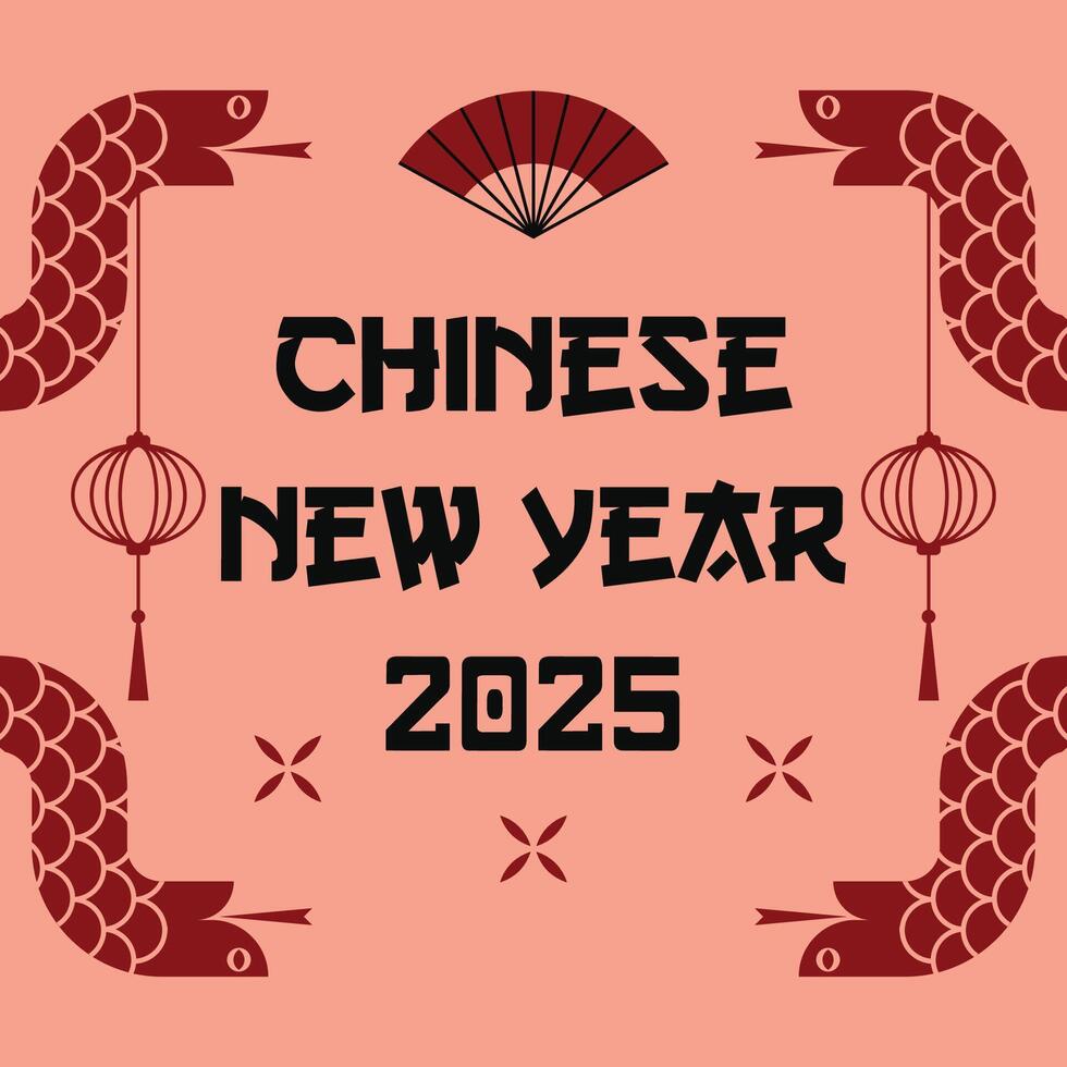Snake chinese new year 2025 background illustration vector