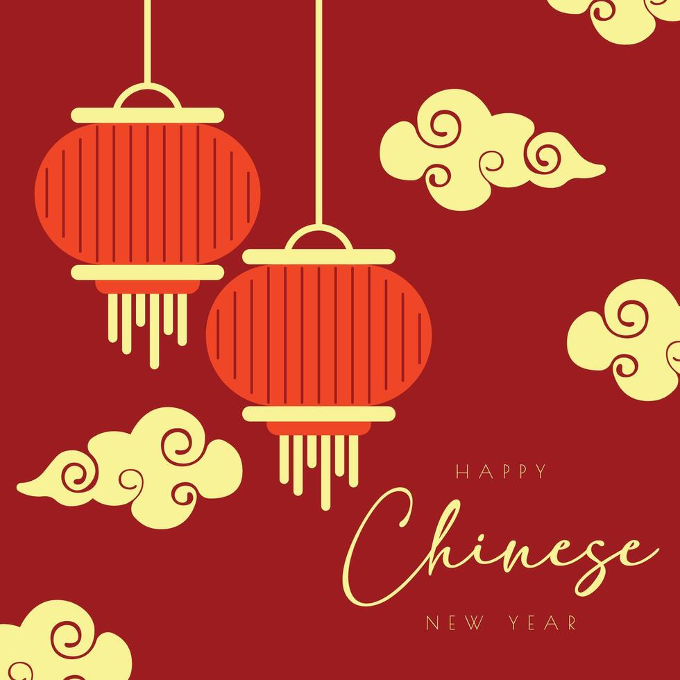 Happy chinese new year 2025 red background illustration vector