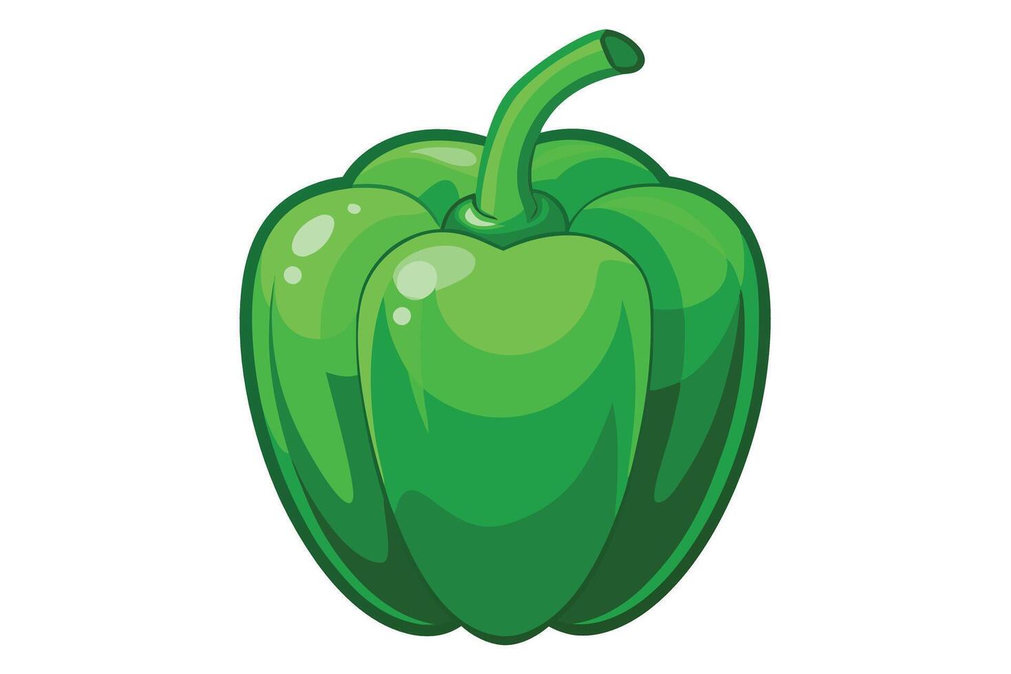 Green pepper in flat style isolated vector