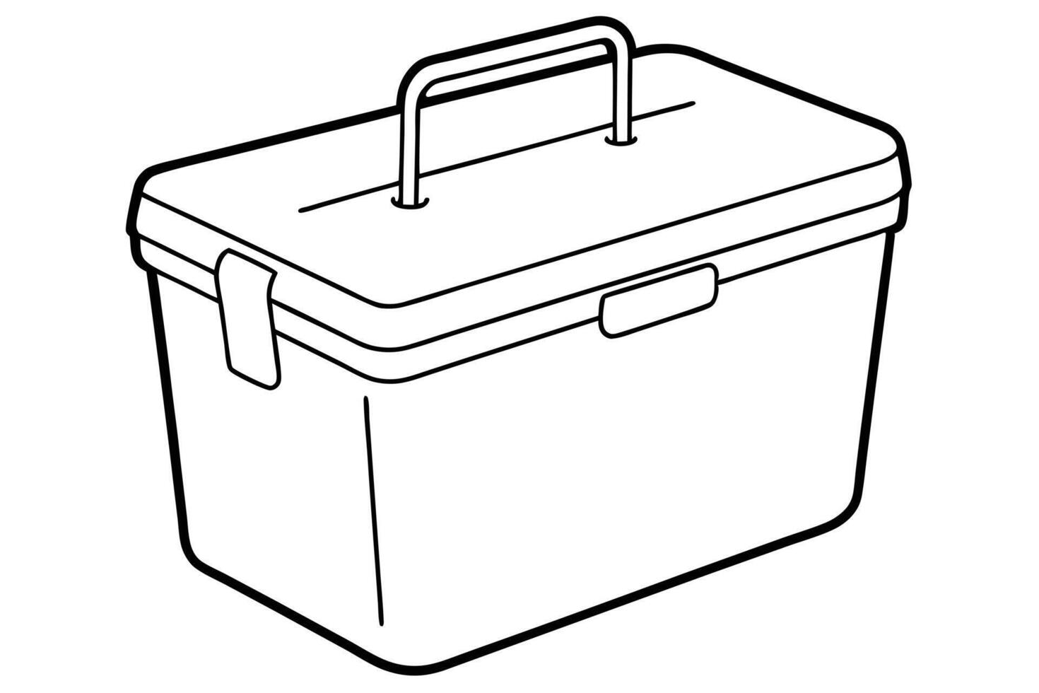 Lunch box icon line element vector