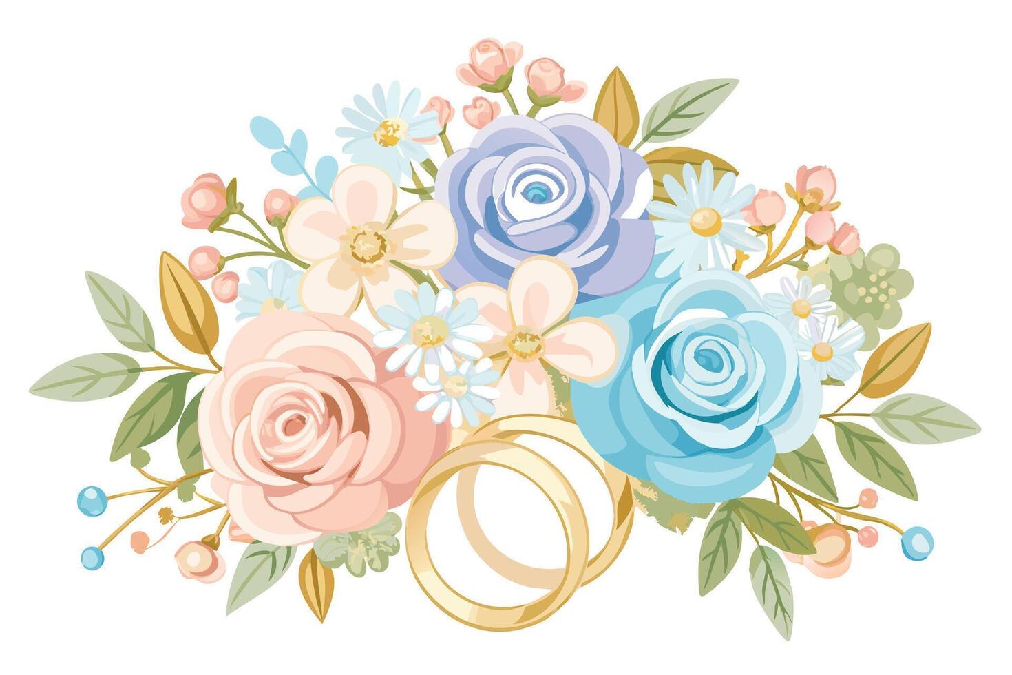 Beautiful watercolor flower set handmade vector