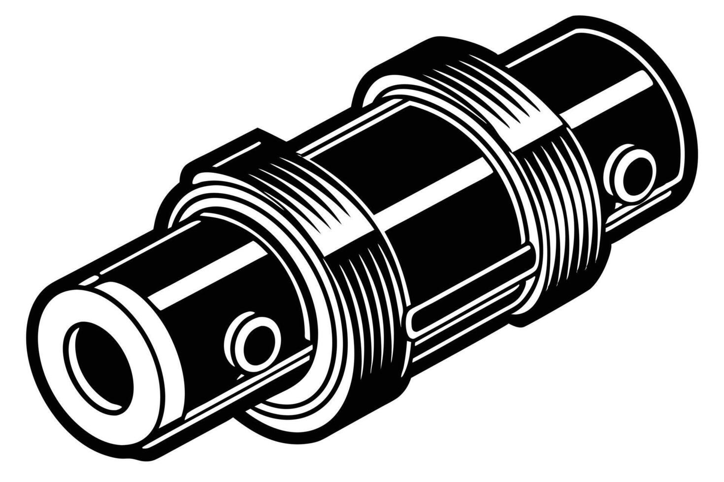 Detailed illustration of a camshaft, highlighting engineering and mechanics vector