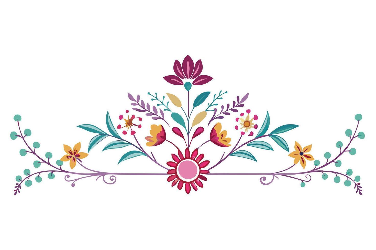 Pink flower on white background vector